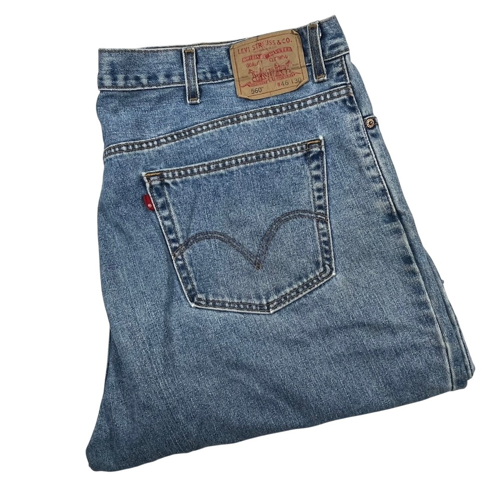 Levi's 560 Loose Fit Tapered Jeans 46x30 (Fits 45x30) Vintage Y2K USA *Flaws